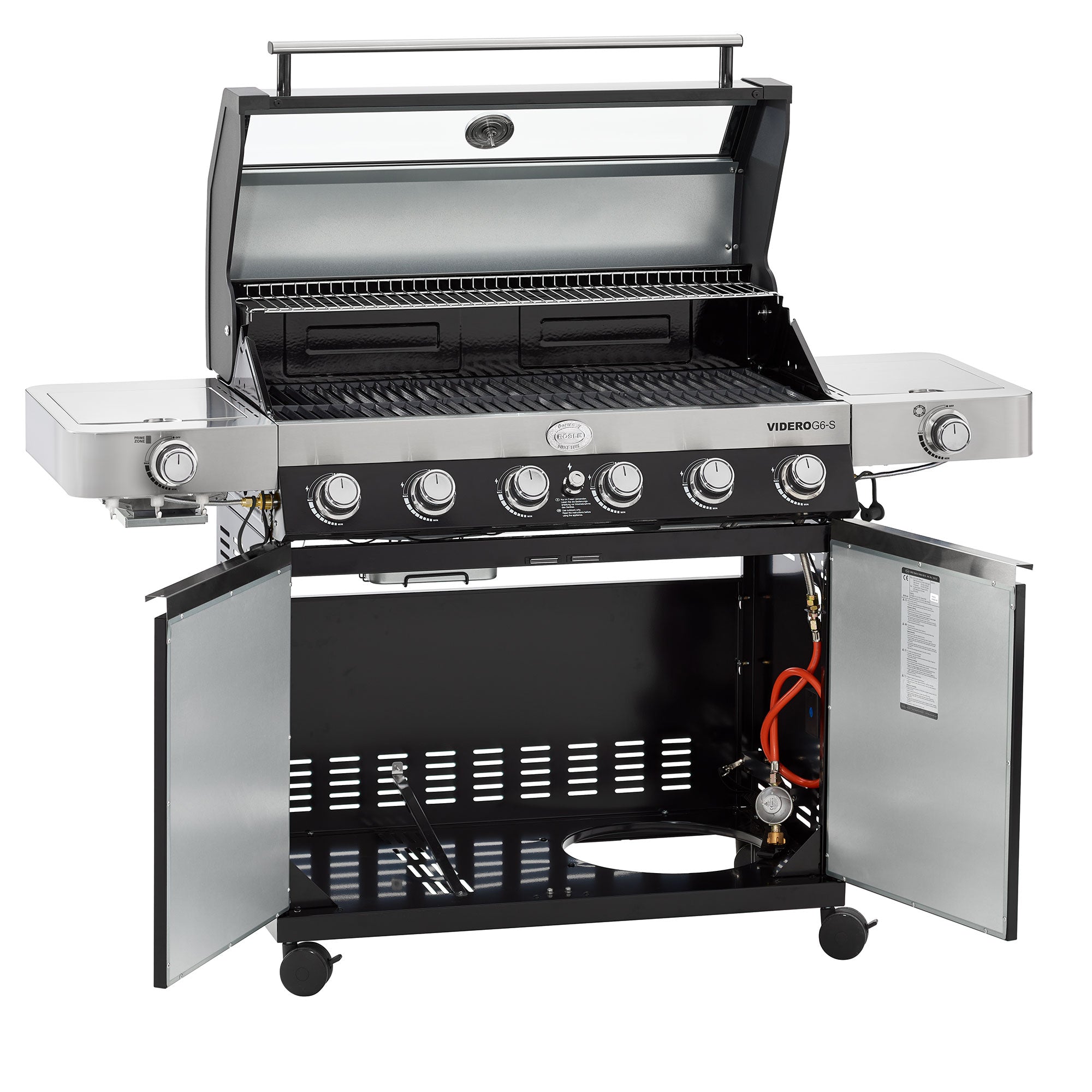 Rösle VIDERO G6-S Vario+ schwarz 50 mbar, Grillrost aus Gusseisen, für 1 - 20 Personen, Detailansicht 1