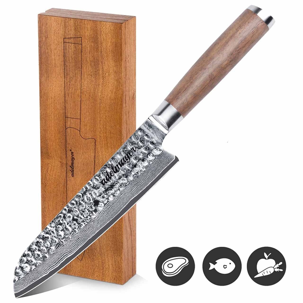 adelmayer Damast Santokumesser, 17, 5cm