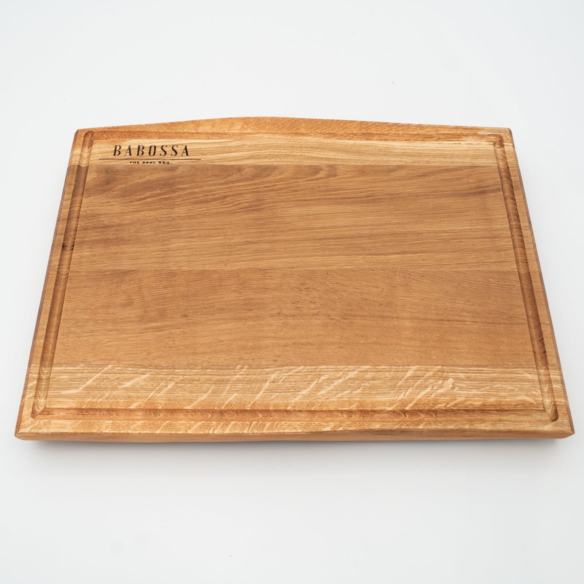 BABOSSA| Eichen Schneidebrett L| Naturkante| Saftrille| 44, 5x35x4, 5 cm, Holzbrett, Detailansicht 1
