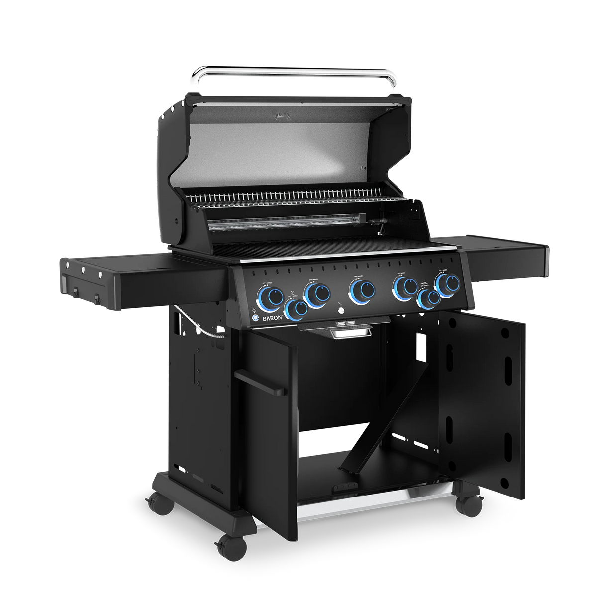 Broil King Baron 590 X Shadow inkl. Drehspieß - alle Türen und Deckel geöffnet