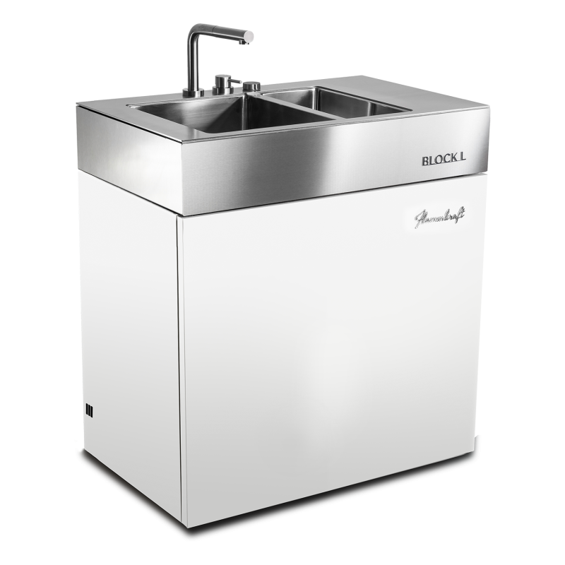 Flammkraft BLOCK L (Gen. 5) Spülmodul - Elfenbeinweiss