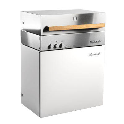 Flammkraft Block Ds Generation 5, Elfenbeinweiss, Grillrost aus Edelstahlguss, für 1 - 15 Personen