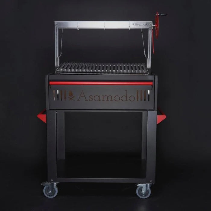 Asamodo - Der Brasa Coupé - Argentinischer Holzkohlengrill für den Balkon, Grillrost aus Edelstahl, für 1 - 10 Personen