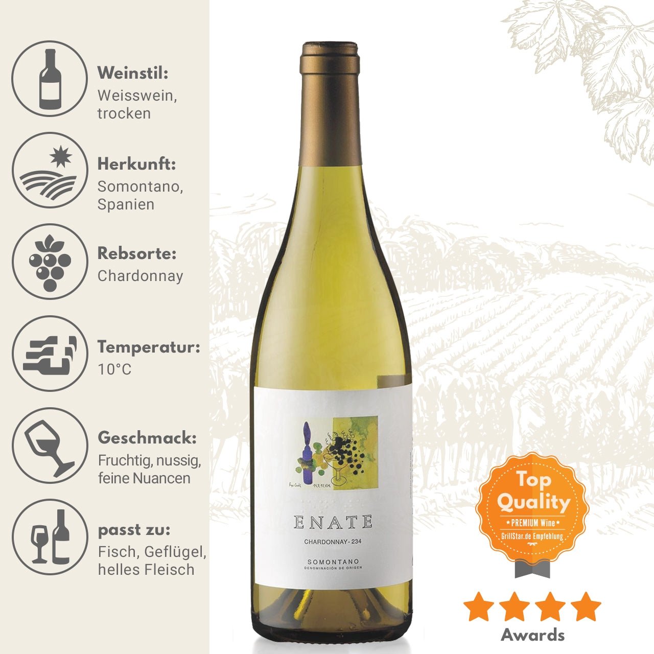 Enate "Chardonnay 234 DO" Weißwein, Wein