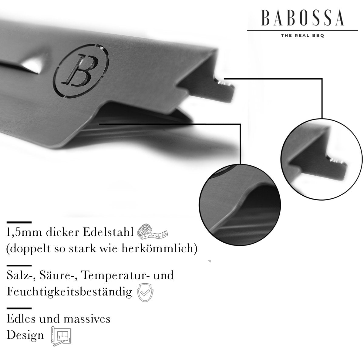 BABOSSA Flammschutzblech, Enders Kansas, Grillzubehör, Detailansicht 2