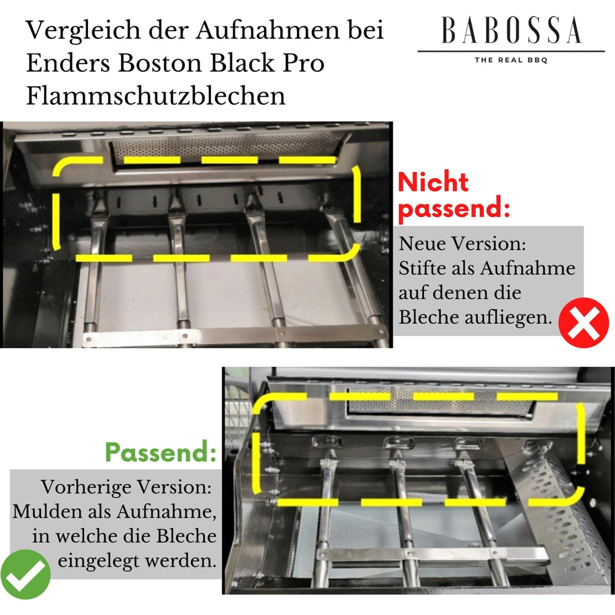 BABOSSA Flammschutzblech, Enders Boston Black Pro, Grillzubehör, Detailansicht 6