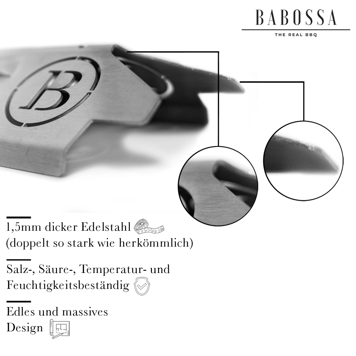 BABOSSA Flammschutzblech, Enders Boston Pro 4 KR Turbo II & Boston EVO PRO 4RP Turbo II, Grillzubehör, Detailansicht 2