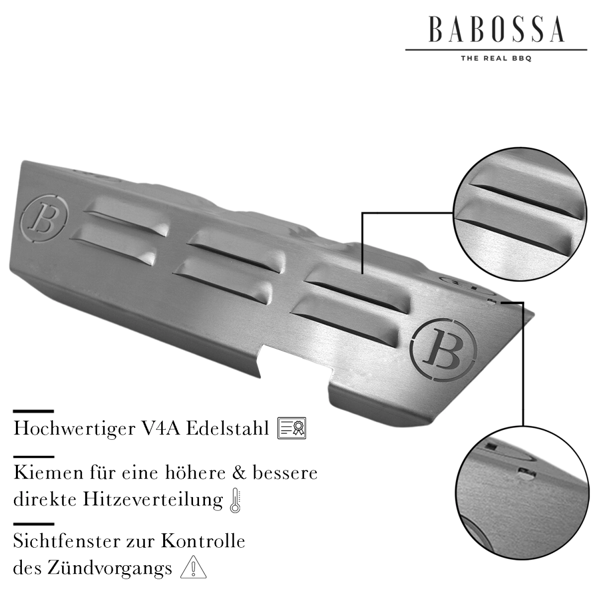 BABOSSA "B-Ware" Flammschutzblech, Enders Monroe Turbozone bis 202, Grillzubehör, Detailansicht 3