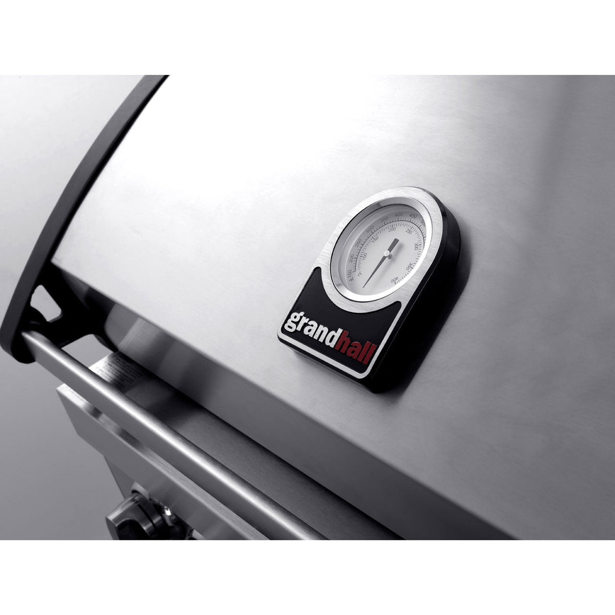 Grandhall Elite G4 Gasgrill mit Trolley, 4 Brenner + Wokbrenner, Edelstahl - Ansicht 5