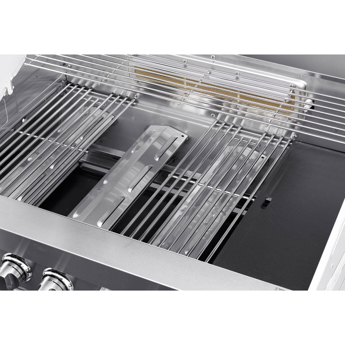 Grandhall Elite G4 Gasgrill mit Trolley, 4 Brenner + Wokbrenner, Edelstahl - Ansicht 7