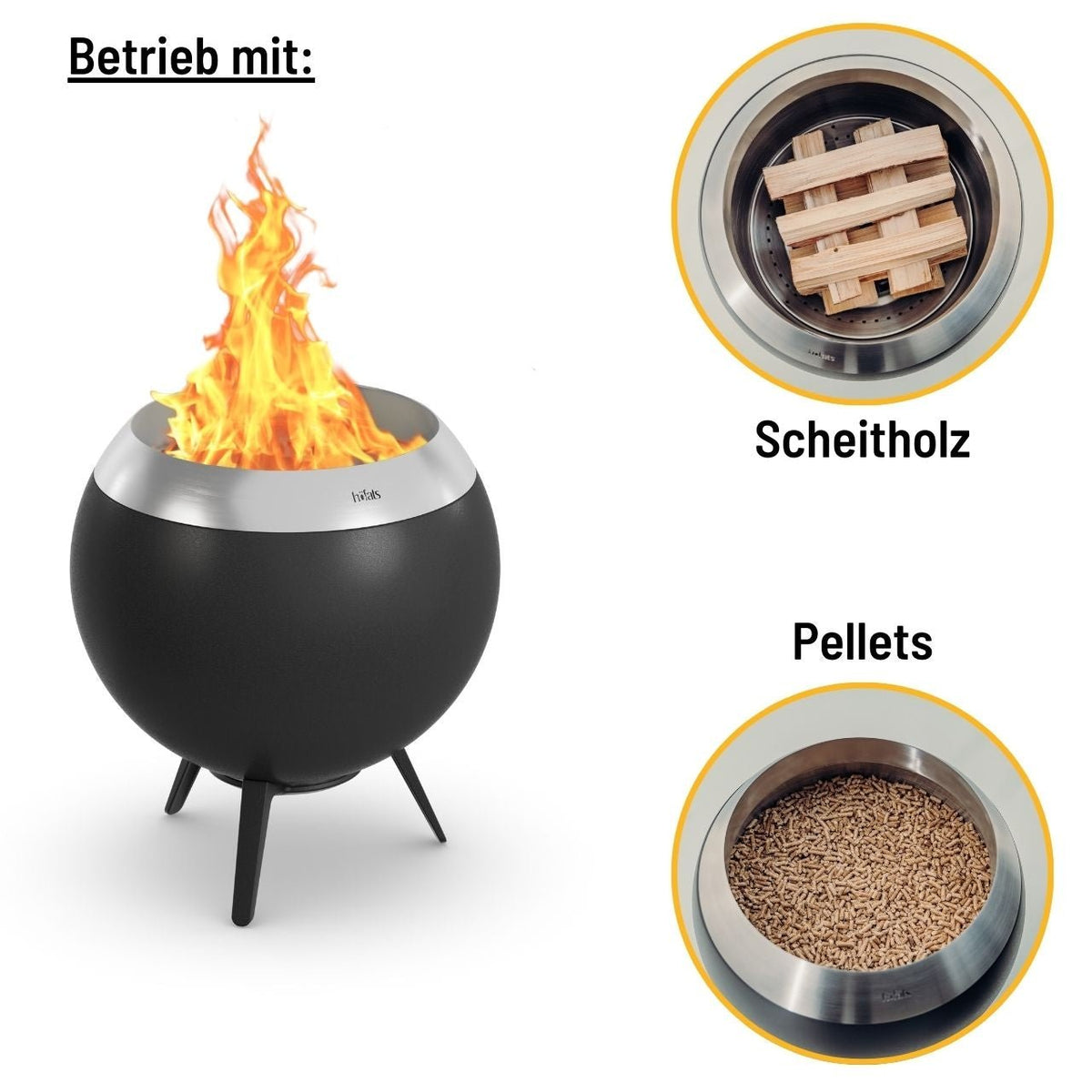 Höfats MOON 45 Feuerschale mit niedrigem Fuß, Detailansicht 1