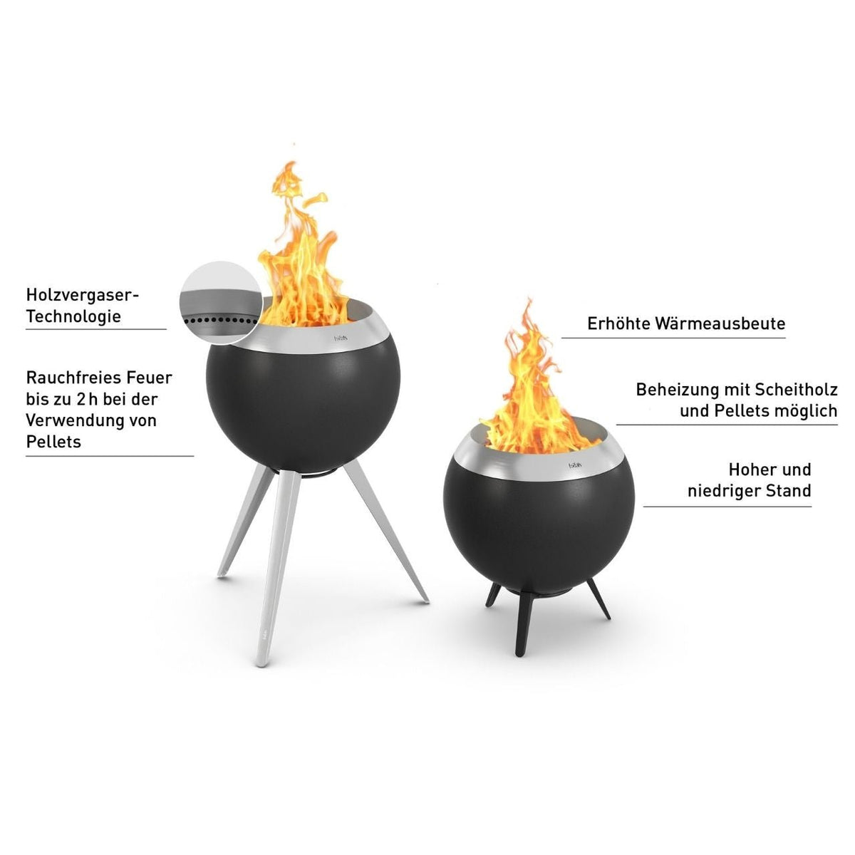 Höfats MOON 45 Feuerschale mit niedrigem Fuß, Detailansicht 6