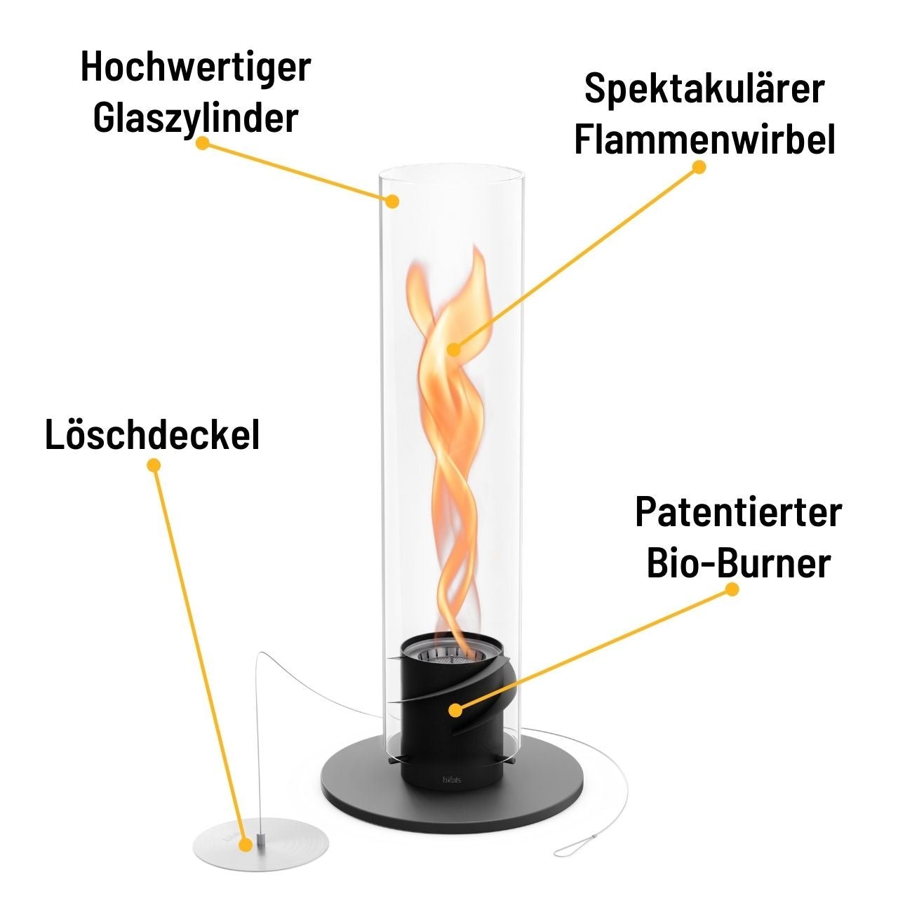Höfats Spin 1200 Tischfeuer schwarz, Detailansicht 2