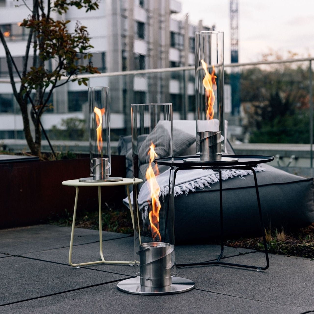 Höfats Spin 1200 Tischfeuer silber, Detailansicht 3