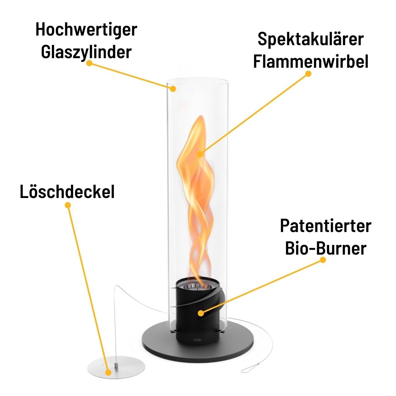 Höfats Spin 900 Tischfeuer schwarz, Detailansicht 2