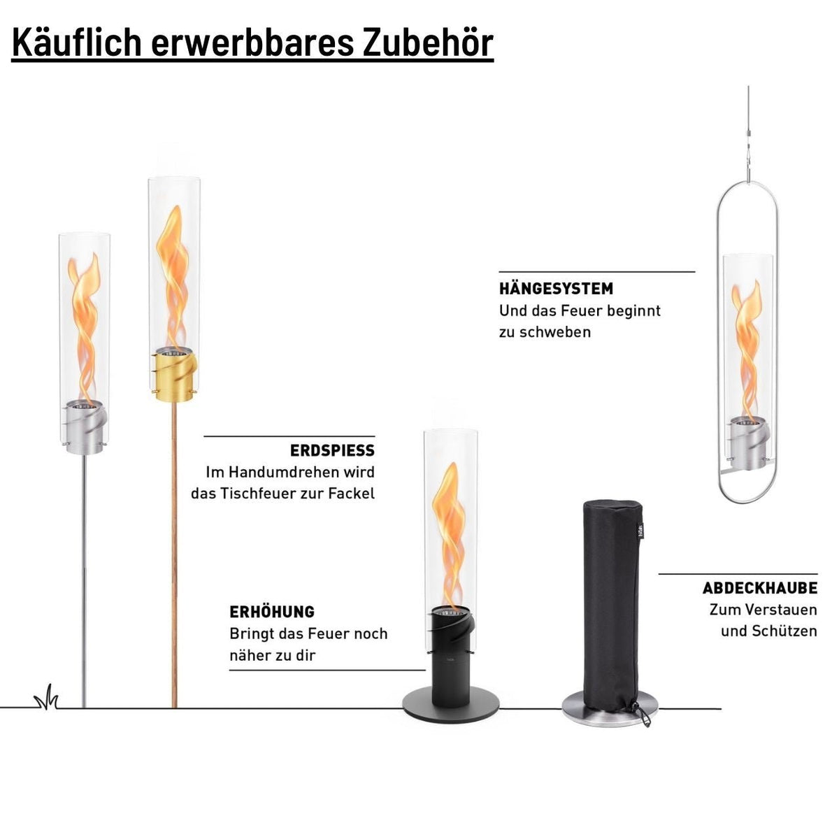 Höfats Spin 900 Tischfeuer schwarz, Detailansicht 6