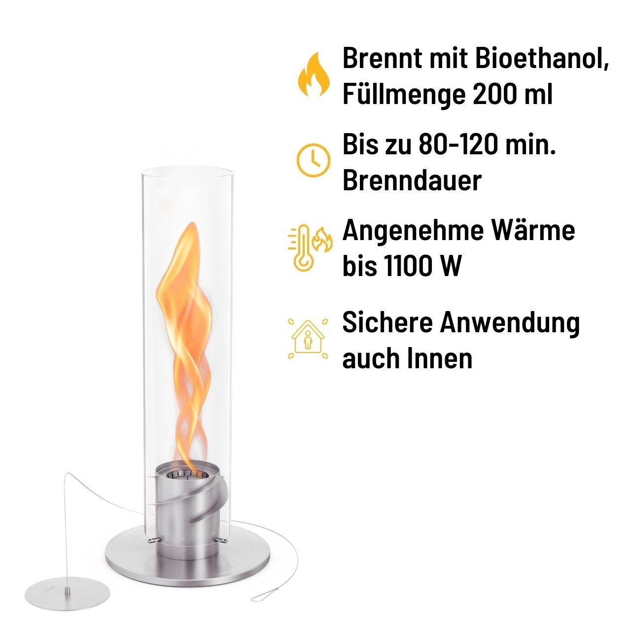 Höfats Spin 900 Tischfeuer silber, Detailansicht 1