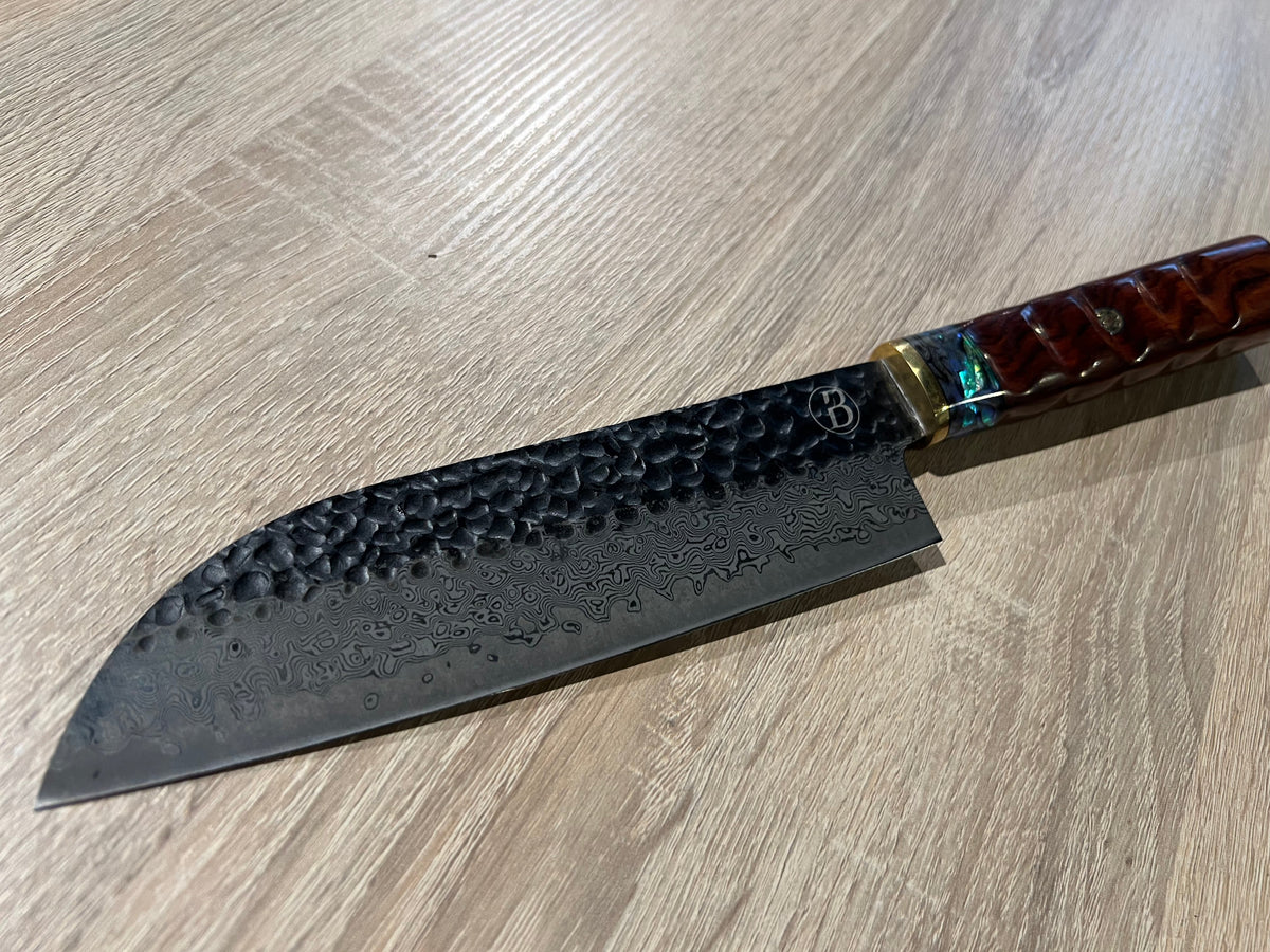 BABOSSA Heritage Santoku mit Griff aus Wüsteneisenholz, Messer, Detailansicht 3
