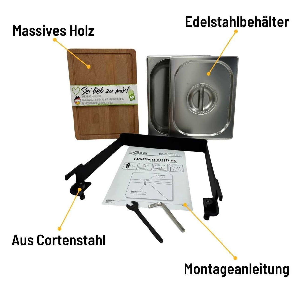 Manax Grillbar Halterung Ofyr Black- Set lackiert, Detailansicht 1