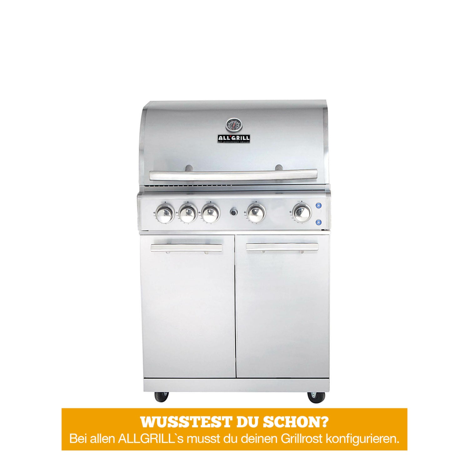 ALL'GRILL ALL’ Chef L Grundmodell 2025, Grillrost aus Edelstahl, für 1 - 12 Personen