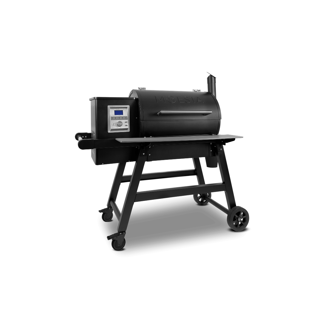 Moesta Sheriff Pelletgrill 2.0 mit grauem Ablagebrett| Neuestes Modell