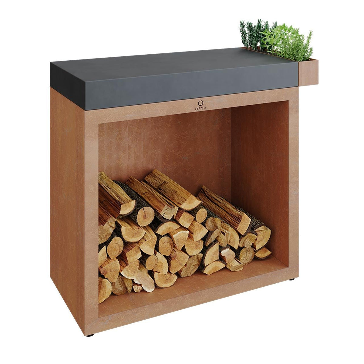 OFYR Butcher Block Storage 90 Corten mit Keramikplatte