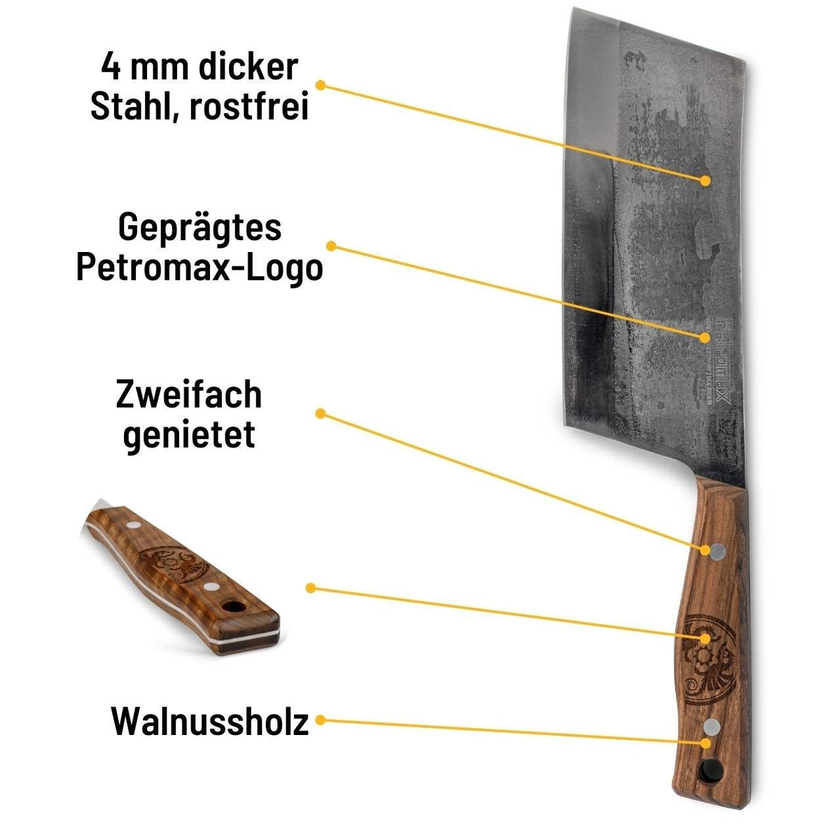 Petromax Hackmesser, 17 cm, Messer, Detailansicht 3