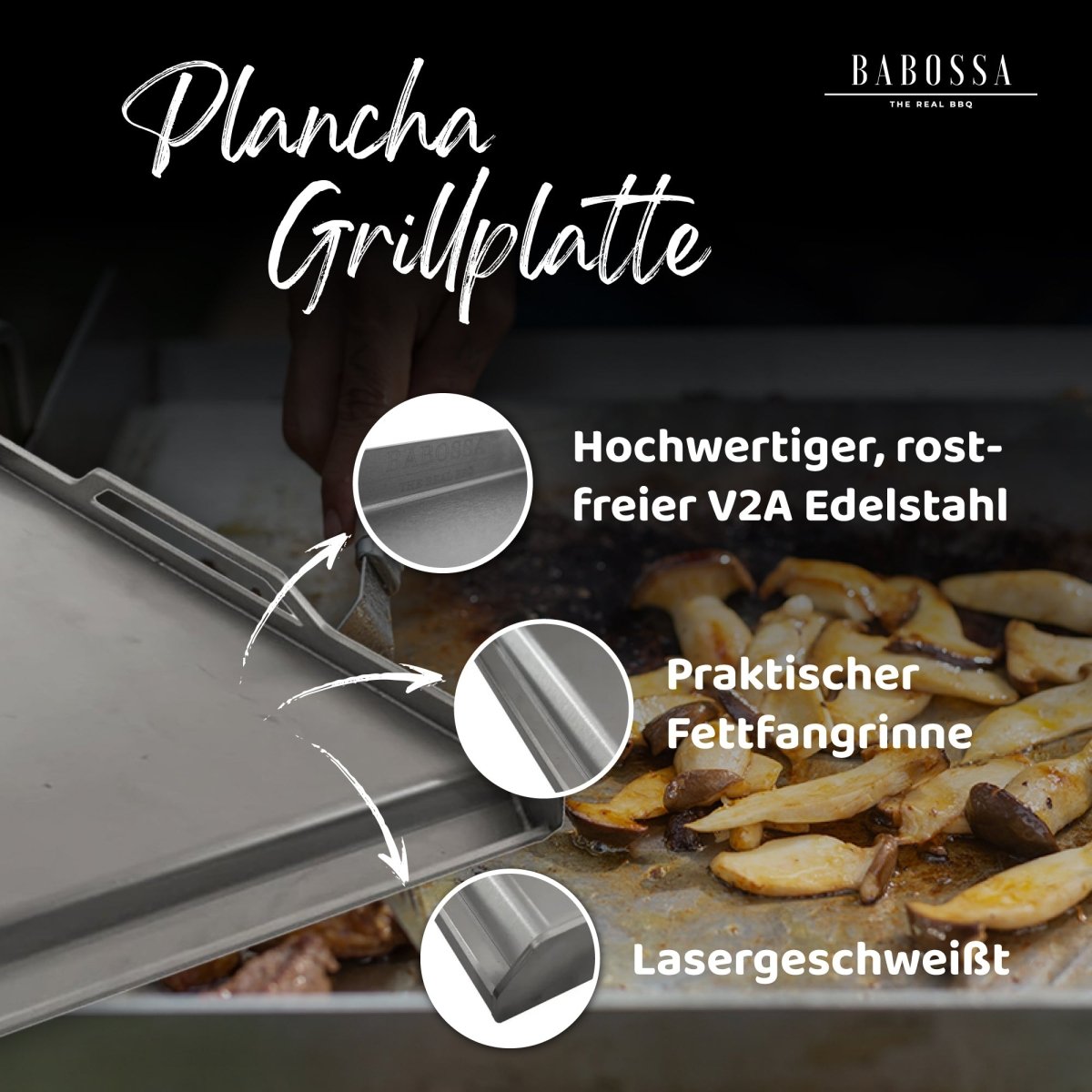 BABOSSA Plancha 2.0, Universal Large, Grillzubehör, Detailansicht 3