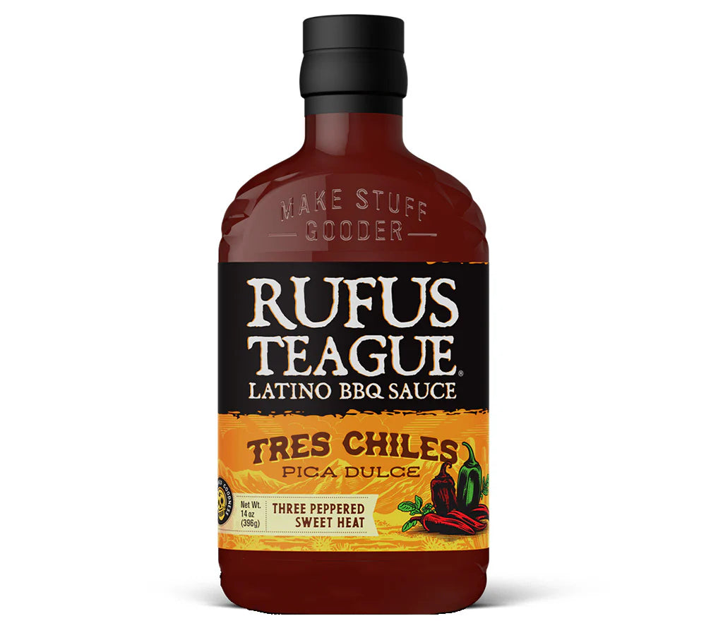 Rufus Teague Latino BBQ Sauce Tres Chiles Pica Dulce (396 Gramm), Grillsauce