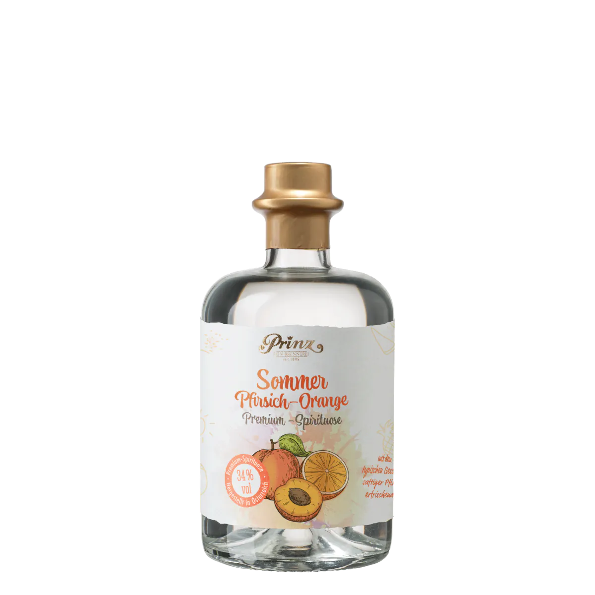 Prinz Sommer Pfirsich-Orange 34% VOL, Spirituosen