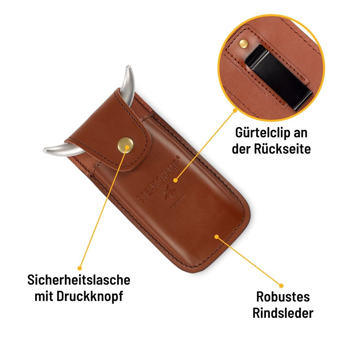 Steak Champ Lederholster für Bull Fork Fleischgabel