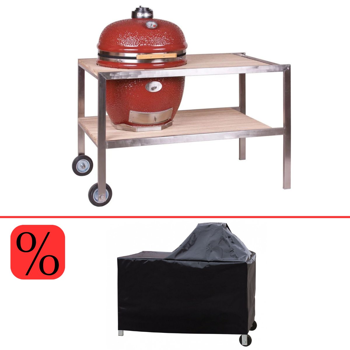 Monolith LeChef Rot Pro 2.0 inklusive Tisch und Abdeckhaube