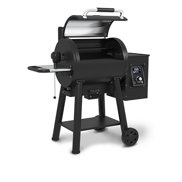 Broil King Regal 400 Pellet Smoker mit geöffnetem Deckel