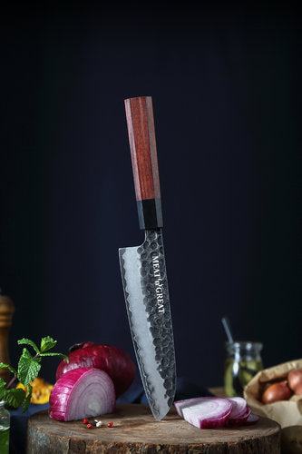 Meat 'n' Great Babossa "Carbonstahl" Santoku, Messer, Detailansicht 2