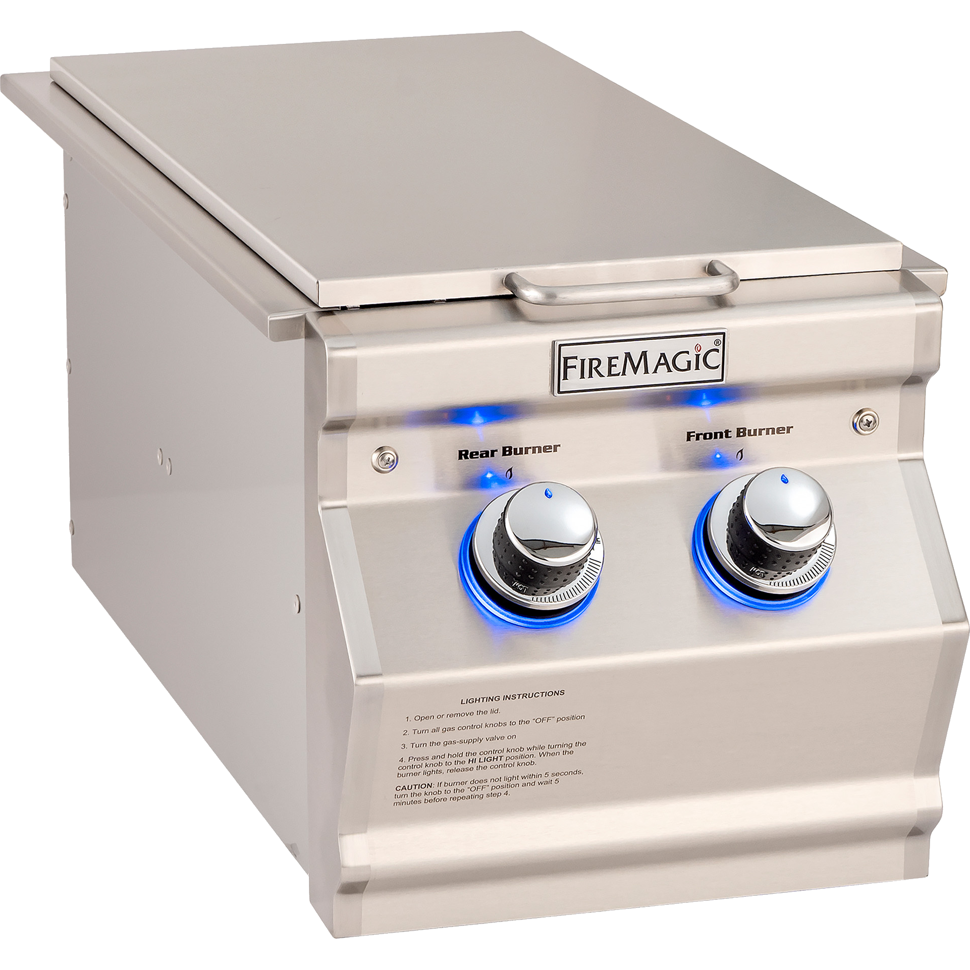 FireMagic Aurora Doppelter Seitenbrenner Built-, Grillrost aus Edelstahl