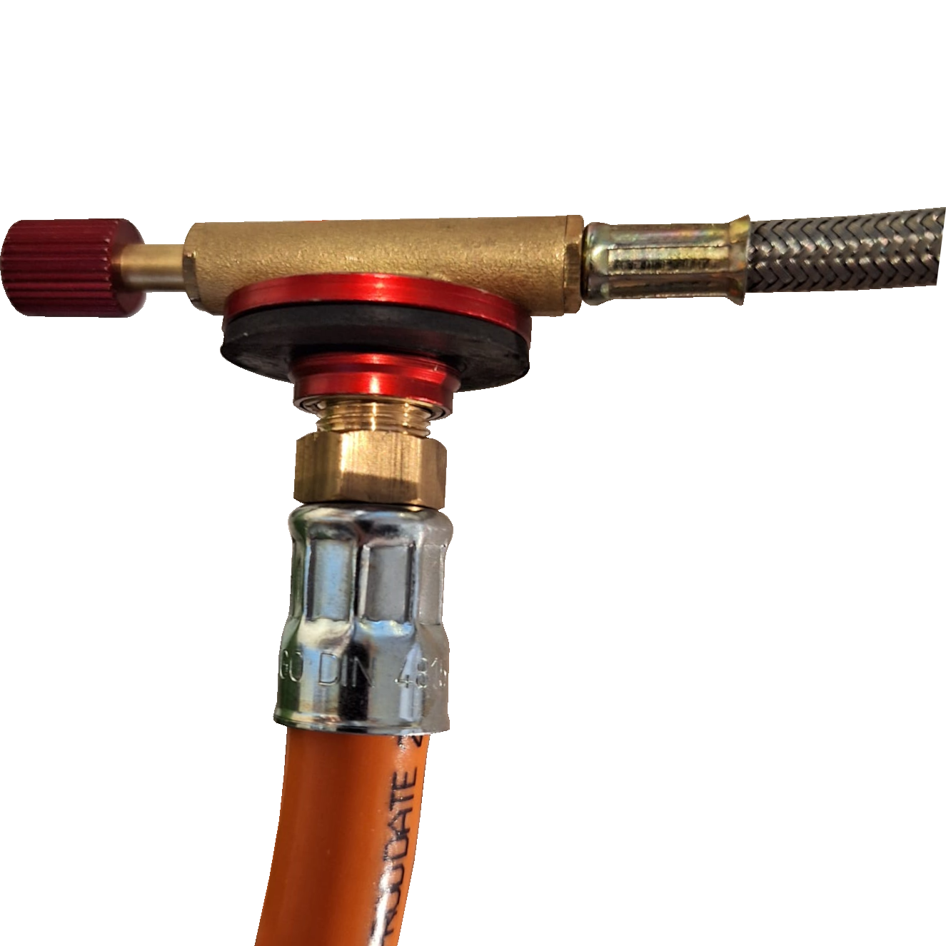 TGO Anschluss, Gaskartusche zu Gasflasche, Detailansicht 1