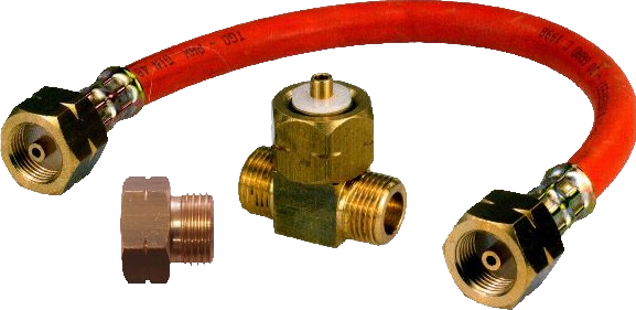 TGO Anschlußgarnitur, 2 Gasflaschen, 1/ 4"L 50mbar