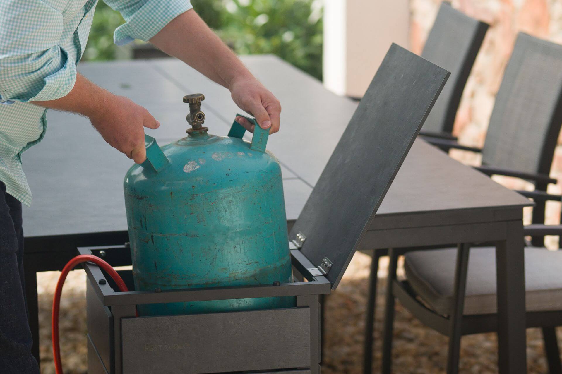 Festavolo Gasflaschenbox grau
