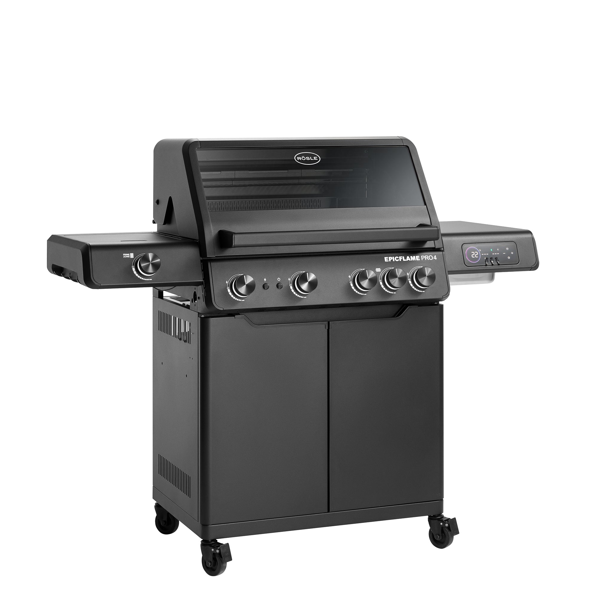 Rösle Epicflame Pro 4| Neuestes Modell, Grillrost aus Gusseisen, für 1 - 12 Personen