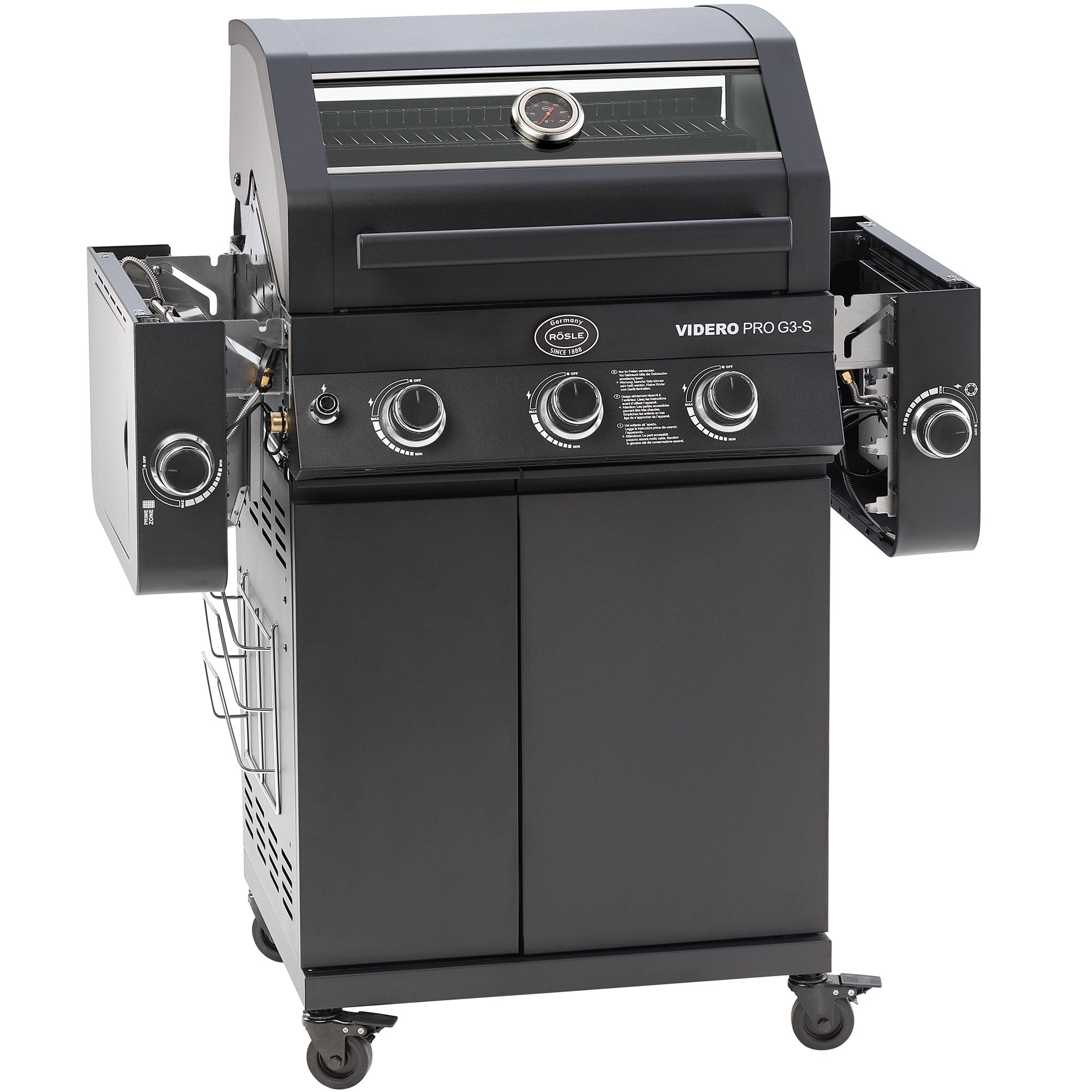 Rösle Videro Pro G3-S Vario+ 50mbar, Grillrost aus Gusseisen, für 1 - 8 Personen, Detailansicht 2