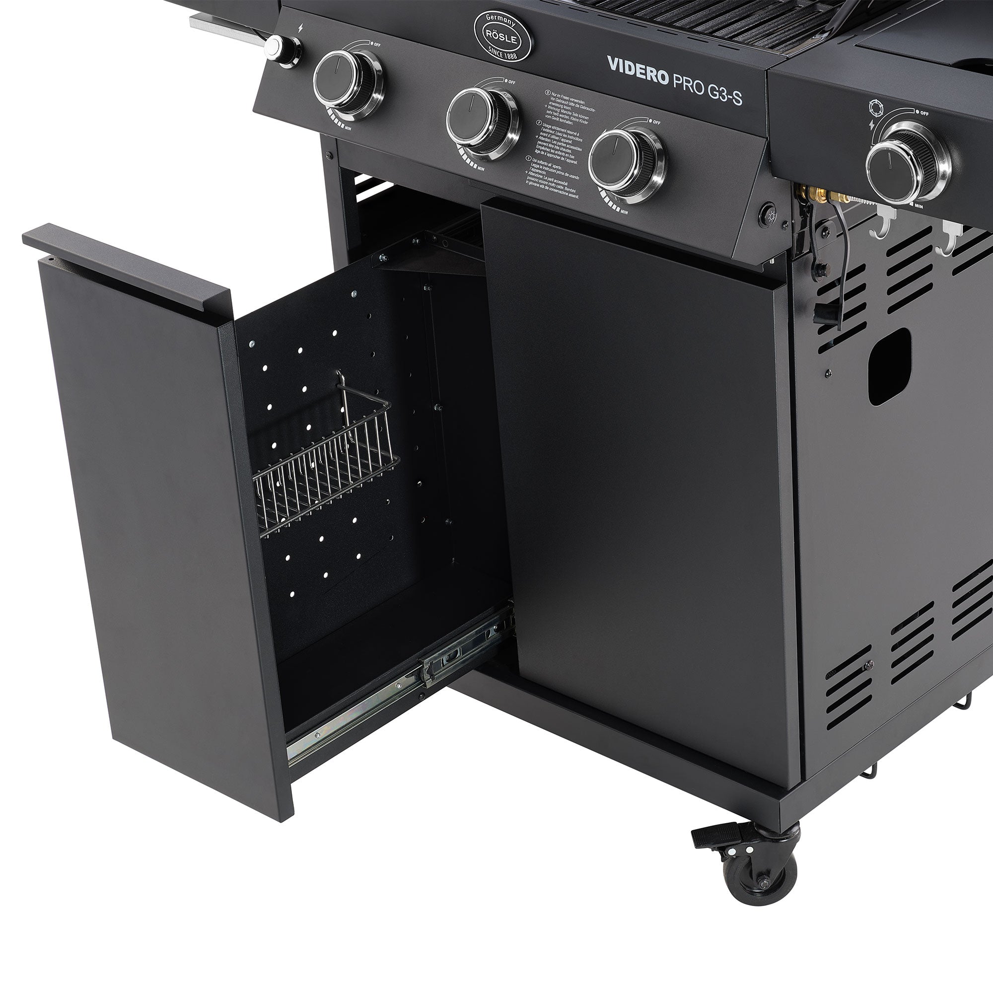 Rösle Videro Pro G3-S Vario+ 50mbar, Grillrost aus Gusseisen, für 1 - 8 Personen, Detailansicht 4