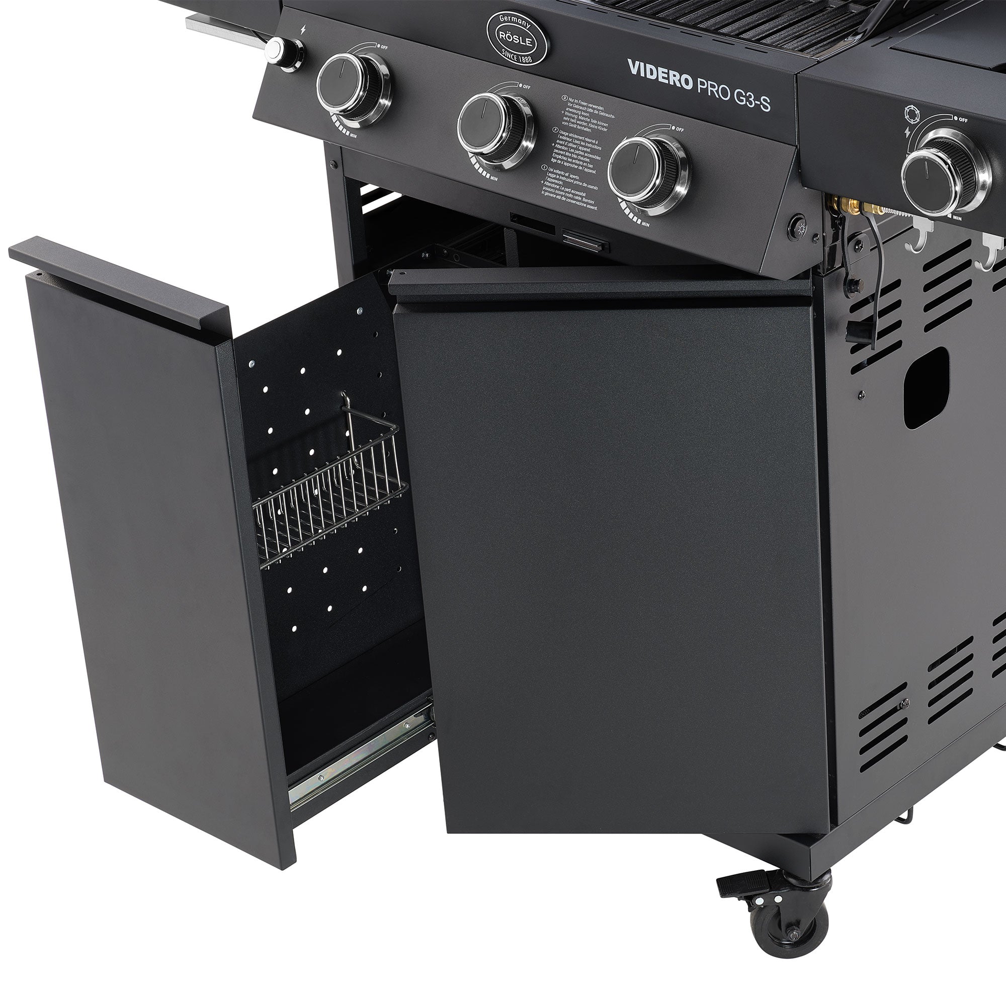 Rösle Videro Pro G3-S Vario+ 50mbar, Grillrost aus Gusseisen, für 1 - 8 Personen, Detailansicht 3