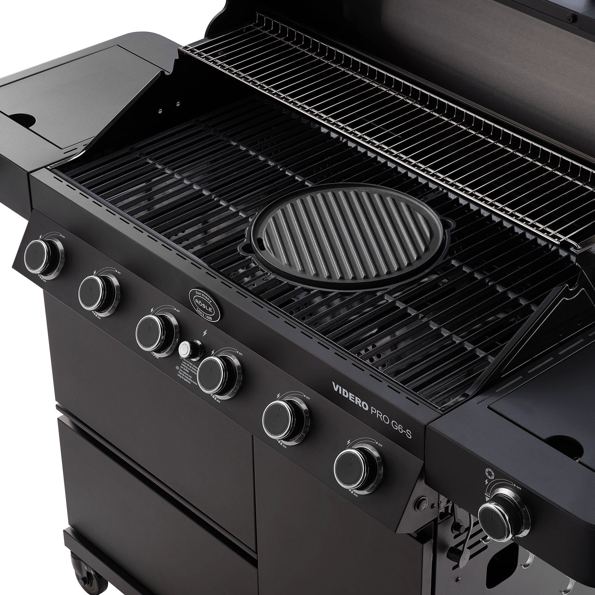 Rösle Videro Pro G6-S Vario+ 50mbar, Grillrost aus Gusseisen, für 1 - 20 Personen, Detailansicht 4