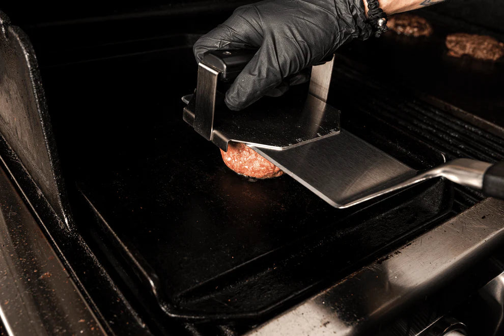 Broil King Smash Burgerpresse aus Edelstahl, Grillzubehör, Detailansicht 1
