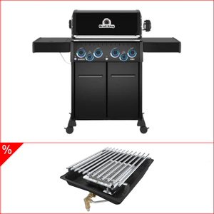 Grillgoods Broil King Baron 490 X Shadow Gasgrill (2026) inkl. Drehspieß & Infrarotbrenner, Grillrost aus Gusseisen