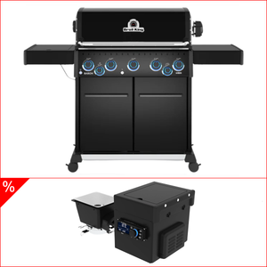 Broil King Baron 590 X Shadow inkl. Drehspieß inkl. Pelletmodul 500, Grillbundle