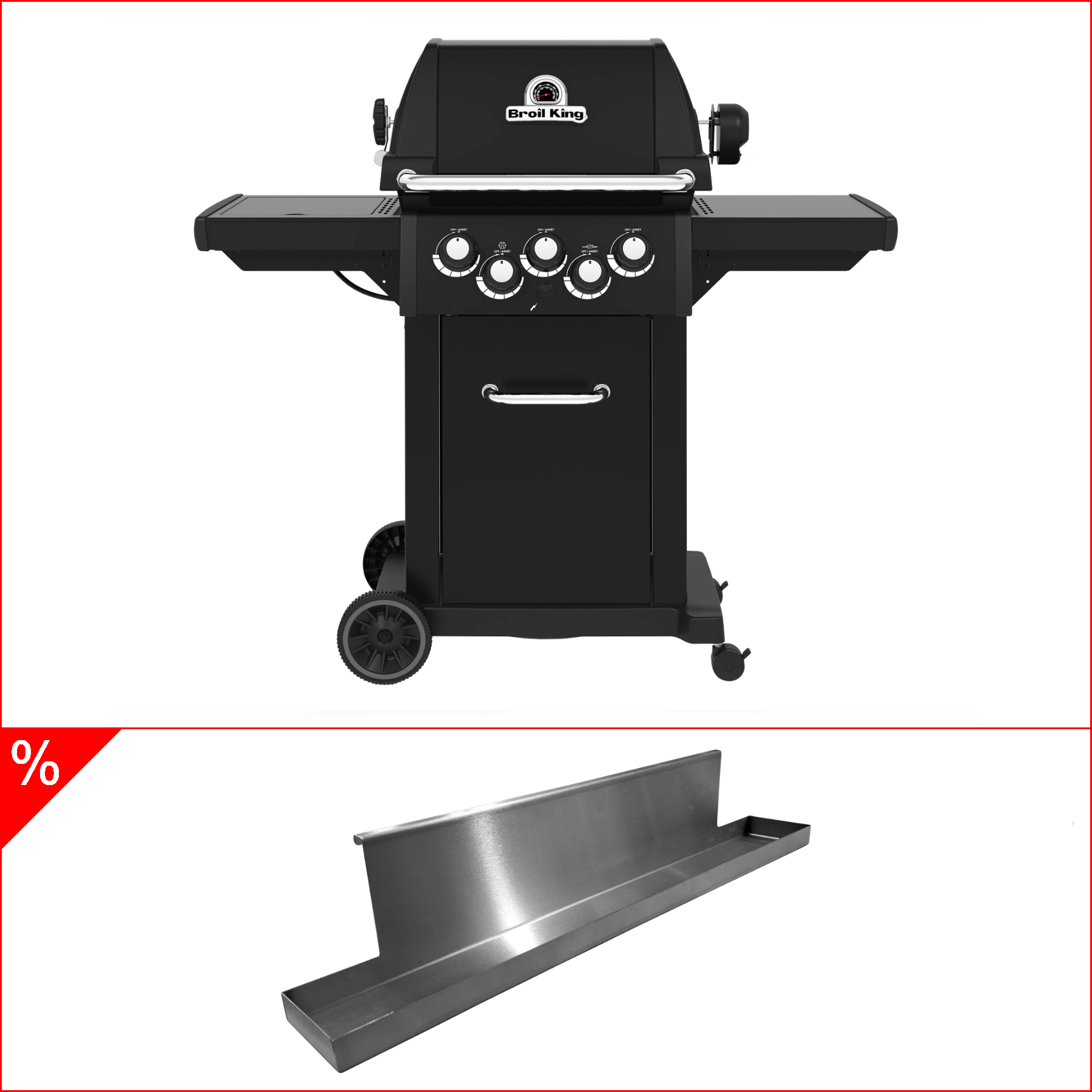 Broil King Royal 390 Shadow Gasgrill inkl. Drehspieß & Fettschiene, Grillbundle