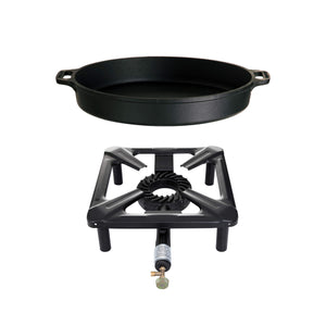 ALL'GRILL ALL’GRILL Hockerkocher-Set groß, mit Gusseisenpfanne Ø50cm – ohne Zündsicherung