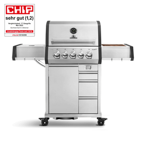Burnhard EARL Premium-Gasgrill 3-Brenner Edelstahl mit Edelstahlrost, Grillrost