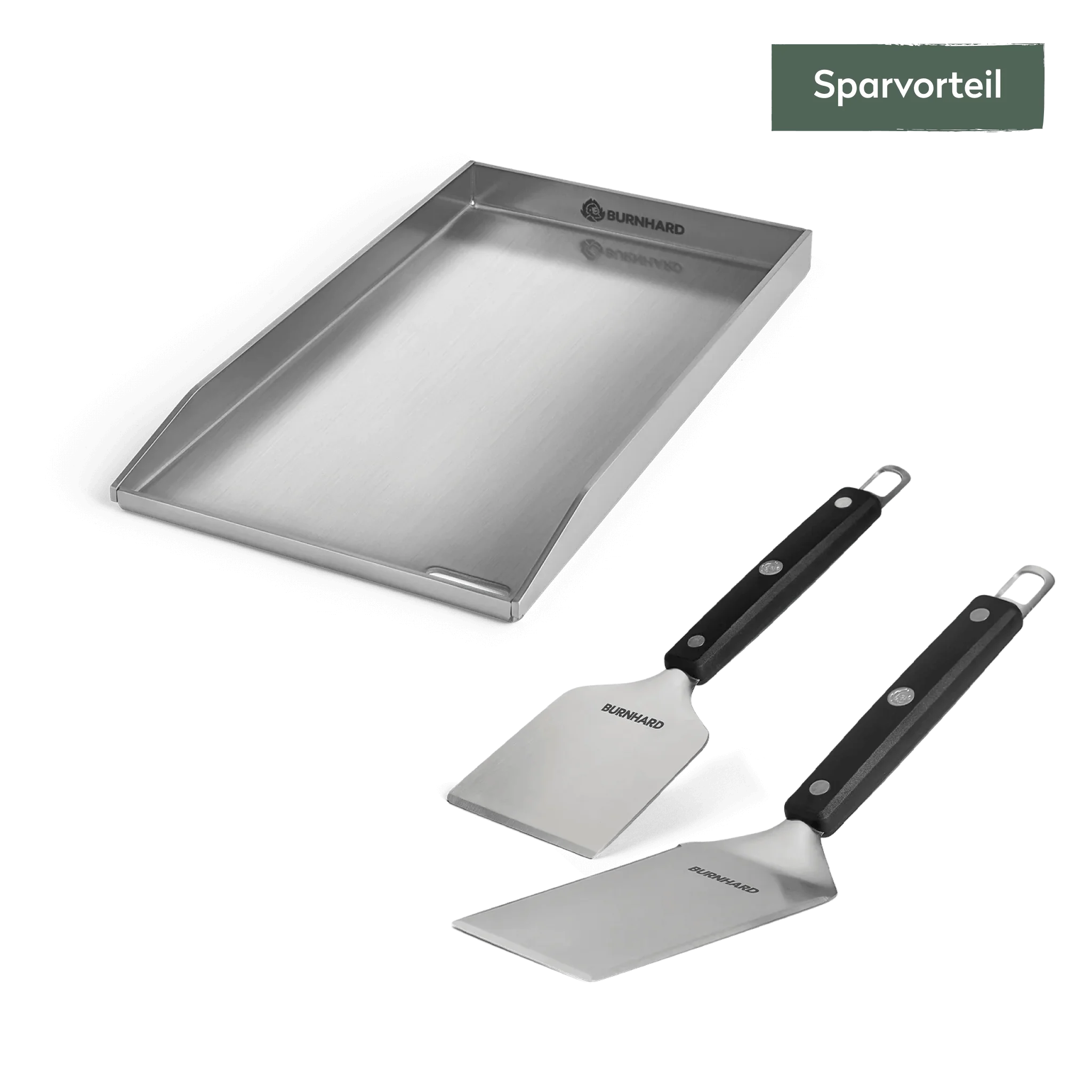 Burnhard Plancha Set mit 2tlg. Grillspachtel und Grillschaber Fred 41, 5 x 23, 5 cm, Grillzubehör